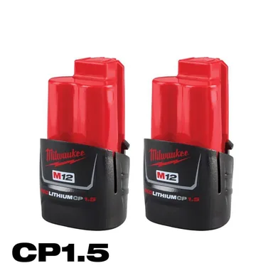Milwaukee 48-11-2411, accessory: M12 12-Volt 1.5 Ah Lithium-Ion Compact Battery Pack (2-Pack)