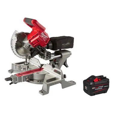 Milwaukee 2733-20-48-11-1813, bundle: M18 FUEL 18V Lithium-Ion Brushless Cordless 7-1/4 in. Dual Bevel Sliding Compound Miter Saw w/ FORGE 12.0 Ah Battery