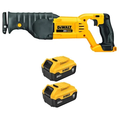 DeWalt DCS380BWCB205-2, bundle: 20-Volt MAX Lithium-Ion Cordless Reciprocating Saw with (2) 20-Volt MAX 5. 0Ah Battery Packs