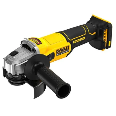 DeWalt DCG407B, bare tool: 20-Volt MAX Cordless Brushless 4-1/2 in. Angle Grinder with Slide Switch (Tool Only) (photograph from the Home Depot listing)