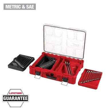 Milwaukee 48-22-9485, unpowered: Metric/SAE Combination Wrench Set with PACKOUT Organizer (30-Piece)