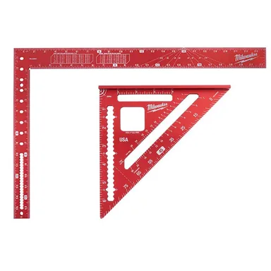Milwaukee MLSQ024-MLSQ070, bundle: 16 in. x 24 in. Aluminum Framing Square with 7 in. Rafter Square