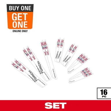 Milwaukee 49-22-1216, accessory: SAWZALL Metal Cutting Bi-Metal Reciprocating Blade Set (16 Piece) (photograph from the Home Depot listing)