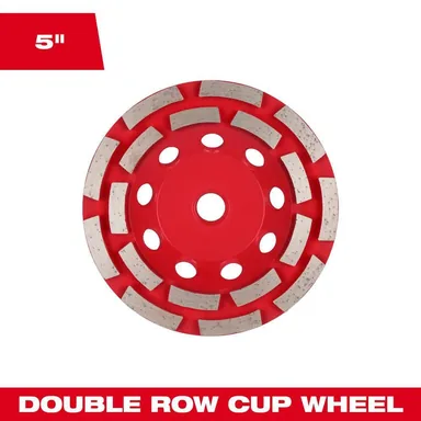 Milwaukee 49-93-7760, accessory: 5 in. DIAMOND MAX Double Row Diamond Cup Wheel (photograph from the Home Depot listing)