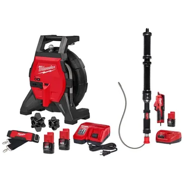 Milwaukee 3318-22B-3574-21, bundle: M12 85FT High Flex Sewer Camera Kit with M12 Trap Snake 12V Lithium-Ion Cordless