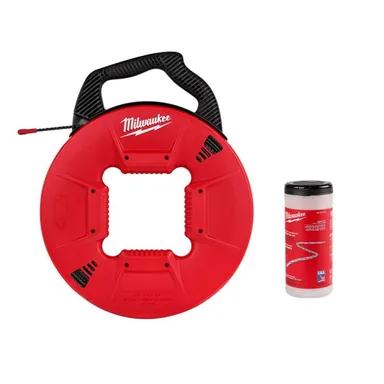 Milwaukee 48-22-4167-48-22-4138, bundle: 200 ft. Polyester Fish Tape with Non-Conductive Tip with Poly Pull Line with Red Tracer
