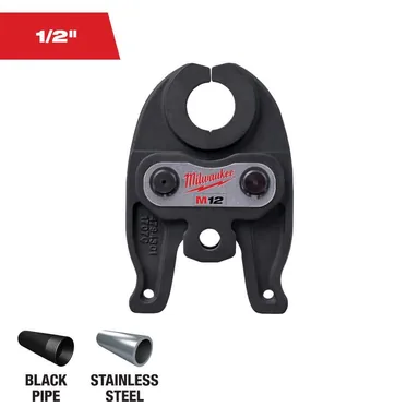 Milwaukee 49-16-2450B, accessory: 1/2 in. IPS Black Iron Pipe/Steel Press Tool Jaw for M12 Force Logic Press Tool