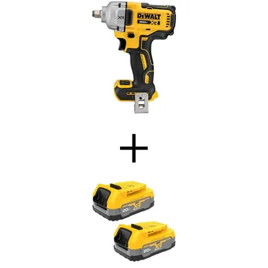 DeWalt DCF891BWBP034-2, bundle: 20V MAX XR Lithium-Ion Cordless 1/2 in. Impact Wrench with (2) 20V MAX POWERSTACK Compact Lithium-Ion Batteries