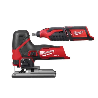 Milwaukee 2545-20-2460-20, bundle: M12 12-Volt Fuel Lithium-Ion Cordless Jig Saw with M12 Rotary Tool
