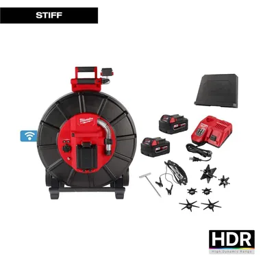 Milwaukee 3976-22, kit: M18 18-Volt Lithium-Ion Cordless 325 ft. Stiff Modular Pipeline Inspection System Kit with Batteries and Charger (photograph from the Home Depot listing)