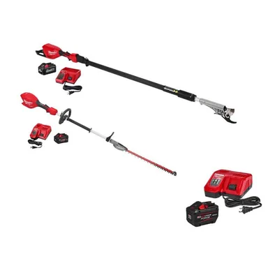 Milwaukee 3008-21-48-59-1300-3043-21, bundle: M18 Brushless 18V Cordless Telescoping Pole Pruning Shears Kit, Battery/Charger w/ M18 Hedge Trimmer, FORGE Starter Kit