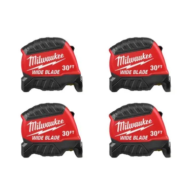 Milwaukee 48-22-1230X4, unpowered: (4) 30FT Wide Blade Tape Measures