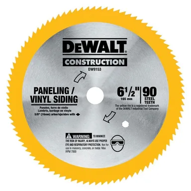 DeWalt DW9153, accessory: 6-1/2 in. 90 T Steel Saw Blade (Vinyl/Panneling)
