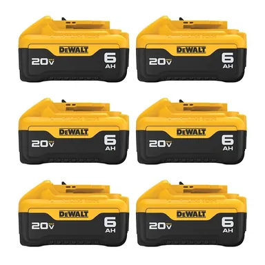 DeWalt DCB206-6, accessory: 20V MAX Lithium-Ion 6.0Ah Battery (6 -Pack)