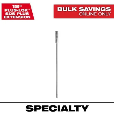 Milwaukee 48-20-6945, accessory: PLUSLOK 18 in. SDS-PLUS Carbide Bit Extension (photograph from the Home Depot listing)