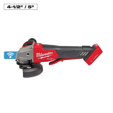 Milwaukee 2882-20, bare tool: M18 FUEL 18V Lithium-Ion Brushless Cordless 4-1/2 in./5 in. Braking Grinder With Paddle Switch (Tool-Only) (photograph from the Home Depot listing)