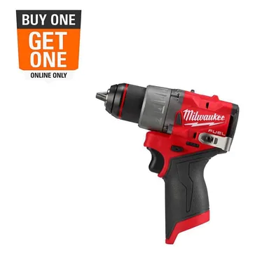 Milwaukee 3403-20, bare tool: M12 FUEL 12V Lithium-Ion Brushless Cordless 1/2 in. Drill Driver (Tool-Only) (photograph from the Home Depot listing)