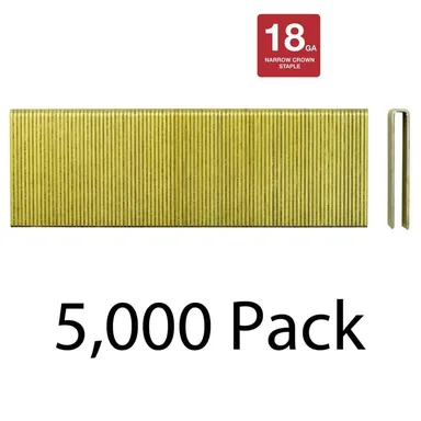 DeWalt DNS18150-2X2, accessory: 1/4 in. x 1-1/2 in. 18-Gauge Glue Collated Crown Staple 2 Boxes (2500 Per Box)