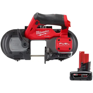 Milwaukee 2529-20-48-11-2440, bundle: M12 FUEL 12V Lithium-Ion Cordless Compact Band Saw w/XC 4.0 Ah Battery Pack
