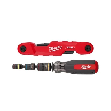 Milwaukee 48-22-2180-48-22-2921, bundle: SAE Electrician's Folding Hex Key Set (11-Piece) and Multi-Nut Driver W/ SHOCKWAVE Impact Duty Magnetic Nut Drivers