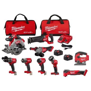 Milwaukee 3697-27-2737-20-2836-20, bundle: M18 FUEL 18V Lithium-Ion Brushless Cordless Combo Kit with Two 5.0 Ah Batteries (7-Tool) w/Multi-Tool & Jig Saw