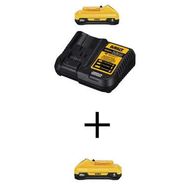 DeWalt DCB240CWDCB240, bundle: 20-V MAX Compact Lithium-Ion 4.0Ah Battery Pack (2-Pack) with 12V to 20V MAX Charger