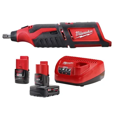 Milwaukee 2460-20-48-59-2424, bundle: M12 12-Volt Lithium-Ion Cordless Rotary Tool with One 4.0 Ah and One 2.0 Ah Batteries and Charger