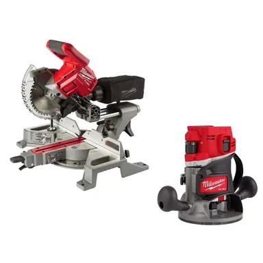 Milwaukee 2733-20-2838-20, bundle: M18 FUEL 18V Lithium-Ion Brushless Cordless 7-1/4 in. Dual Bevel Sliding Compound Miter Saw w/ M18 Router