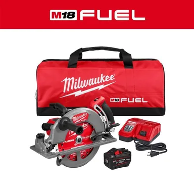 Milwaukee 3026-21HD, kit: M18 FUEL 18V Lithium-Ion Cordless 10-1/4 in. Rear Handle Circular Saw Kit with FORGE 12.0 Ah Battery and Rapid Charger (photograph from the Home Depot listing)