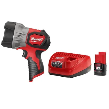 Milwaukee 2353-20-48-59-2420, bundle: M12 12-Volt Lithium-Ion Cordless 750 Lumens TRUEVIEW LED Spotlight W (1) 2.0 Ah Battery and Charger
