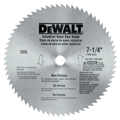 DeWalt DW3329, accessory: 7-1/4 in. 68-Teeth Steel Non-Ferrous Steel Saw Blade
