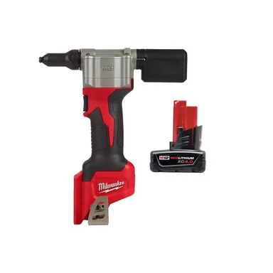 Milwaukee 2550-20-48-11-2440, bundle: M12 12V Lithium-Ion Cordless Rivet Tool with M12 XC 4.0 Ah Battery Pack