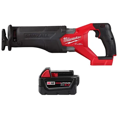Milwaukee 2821-20-48-11-1850, bundle: M18 FUEL GEN-2 18V Lithium-Ion Brushless Cordless SAWZALL Reciprocating Saw w/5.0ah Battery (photograph from the Home Depot listing)