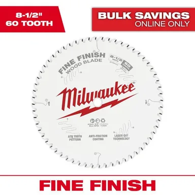 Milwaukee 48-40-0826, accessory: 8-1/2 in. x 60-Tooth Fine Finish Circular Saw Blade
