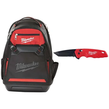 Milwaukee 48-22-8200-48-22-1530, bundle: Jobsite Backpack with Spring Assisted Knife