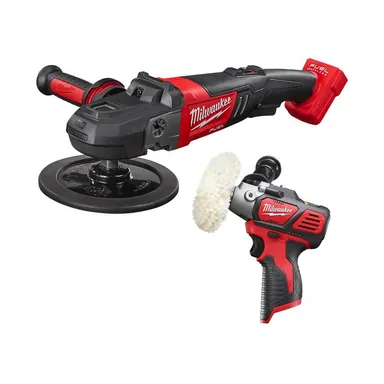Milwaukee 2738-20-2438-20, bundle: M18 FUEL 18V Lithium-Ion Brushless Cordless 7 in. Variable Speed Polisher with Variable Speed Polisher (2-Tool)