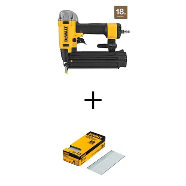 DeWalt DWFP12233W200-2, bundle: 18-Gauge Pneumatic Brad Nailer with 2 in. x 18-Gauge Metal Brad Nails (2500 per Pack)