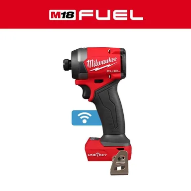 Milwaukee 2957-20, bare tool: M18 FUEL ONE-KEY 18V Lithium-Ion Brushless Cordless 1/4 in. Hex Impact Driver (Tool-Only) (photograph from the Home Depot listing)