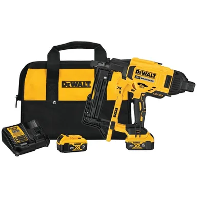 DeWalt DCFS950P2, kit: 20V MAX Lithium-Ion 9-Gauge Cordless Fencing Stapler Kit with (2) 5.0Ah Batteries, Charger and Bag