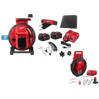 Milwaukee 3972-22-2519-21, bundle: M18 100 FT. FLEXIBLE INSPECTION SEWER CAMERA w/ M12 FUEL High Speed Chain Snake for 1-1/4 in.-2 in. Pipes
