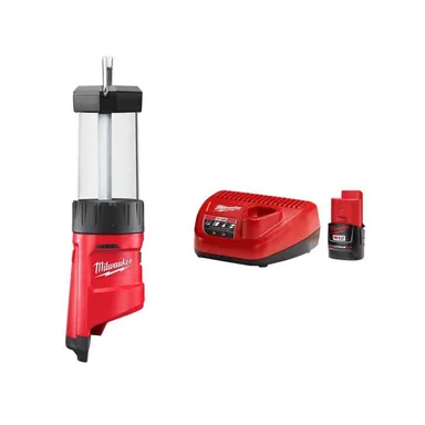 Milwaukee 2362-20-48-59-2420, bundle: M12 12-Volt 400 Lumens Lithium-Ion Cordless LED Lantern/Trouble Light with 2. 0Ah and Charger Starter Kit