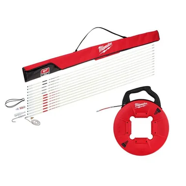 Milwaukee 48-22-4156-48-22-4197, bundle: 60 ft. Fiberglass Fish Stick Low/Mid/High Flex Combo Kit with 200 ft. Polyester Fish Tape with Flexible Metal Leader