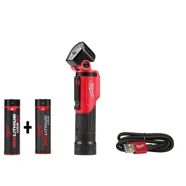 Milwaukee 2113-21-48-11-2131, bundle: 500 Lumens LED Pivoting REDLITHIUM USB Flashlight with Extra USB 3.0 Ah Battery