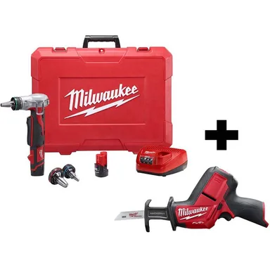Milwaukee 2432-22-2520-20, bundle: M12 12-Volt Lithium-Ion Cordless ProPEX Expansion Tool Kit with M12 FUEL HACKZALL Reciprocating Saw