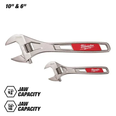 Milwaukee 48-22-7400, unpowered: 6 in. and 10 in. 2-Piece Adjustable Wrench Set