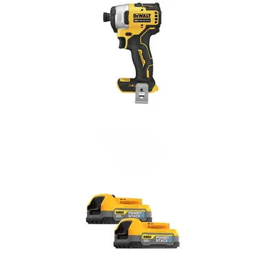 DeWalt DCF809BWBP034-2, bundle: ATOMIC 20V MAX Lithium-Ion Cordless Brushless Compact 1/4 in. Impact Driver with (2) 1.7 Ah POWERSTACK Compact Batteries