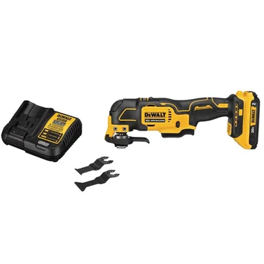 DeWalt DCS354D1, kit: ATOMIC 20V MAX Cordless Brushless Oscillating Multi Tool with (1) 20V 2.0Ah Battery and Charger (photograph from the Home Depot listing)