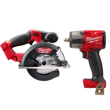 Milwaukee 2782-20-2962P-20, bundle: M18 FUEL 18V Lithium-Ion Brushless Cordless Metal 5-3/8 in. Circular Saw (Tool-Only) w/Mid Torque 1/2 in. Impact Wrench