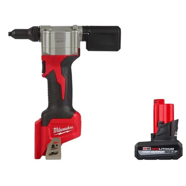 Milwaukee 2550-20-48-11-2450, bundle: M12 12-Volt Lithium-Ion Cordless Rivet Tool with M12 12-Volt High Output 5.0 Ah Battery Pack