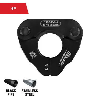 Milwaukee 49-16-2652BX, accessory: 1 in. IPS-P Pivoting Press Ring for M18 & M12 FORCE LOGIC Press Tools (photograph from the Home Depot listing)